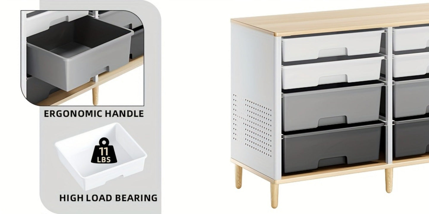 12-Drawer Storage Cabinet with Multiple Color Options for Kids' Room detail image - detail view 12