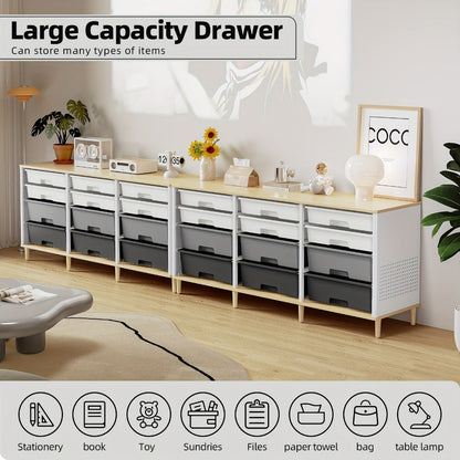 12-Drawer Storage Cabinet with Multiple Color Options for Kids' Room detail image