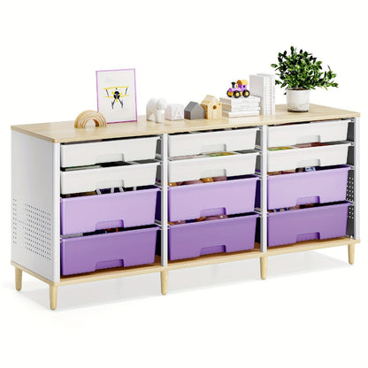 12-Drawer Storage Cabinet with Multiple Color Options for Kids' Room detail image - detail view 5