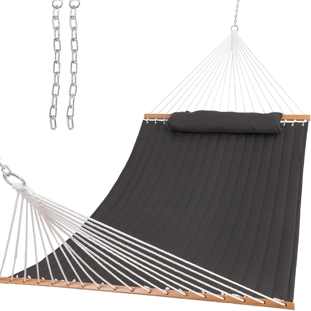 12-Foot Fabric Hammock with Detachable Pillow and Spreader Bar for Patio detail image - detail view 12