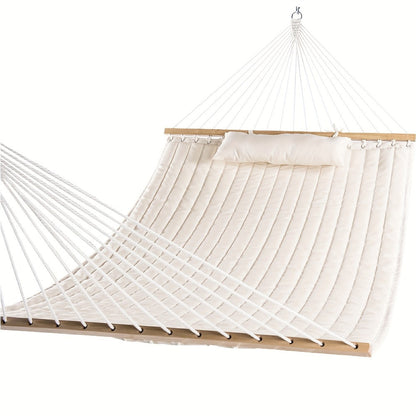 Hammock, 12 Ft Double Quilted Fabric with Spreader Bar Detachable Pillow 2 Person 450 LB shown in the main product view