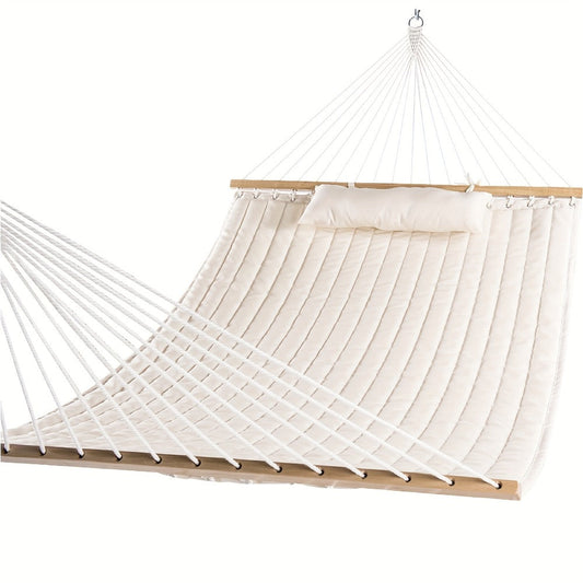 Hammock, 12 Ft Double Quilted Fabric with Spreader Bar Detachable Pillow 2 Person 450 LB shown in the main product view