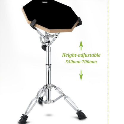 12-Inch Drum Practice Pad Set with Adjustable Snare Stand, Sticks and Bag detail image - detail view 3