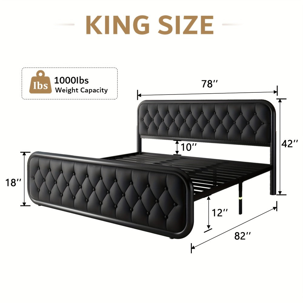 12-Inch Heavy-Duty Bed Frame, Bedroom Platform Bed for Bedroom Comfort and Support detail image - detail view 6