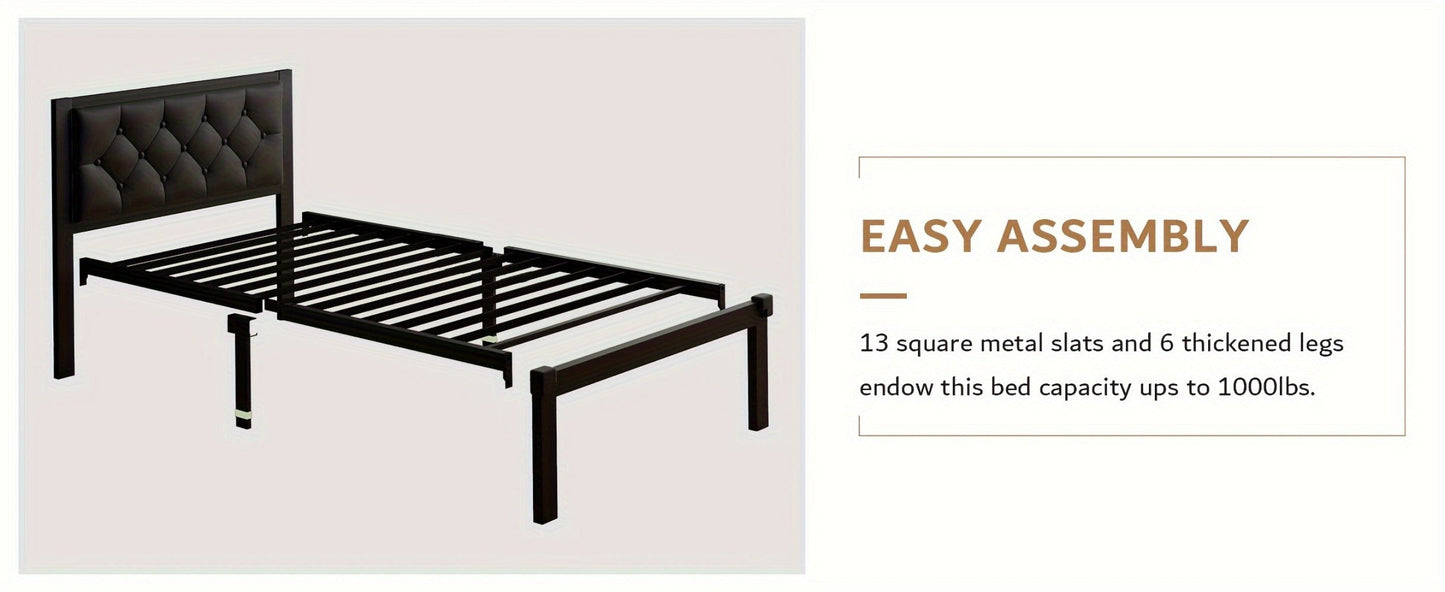 12-Inch Metal Bed Frame with No Box Spring Needed and Tool-Free Assembly detail image - detail view 17