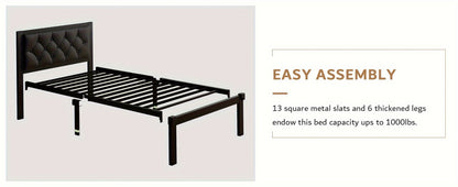 12-Inch Metal Bed Frame with No Box Spring Needed and Tool-Free Assembly detail image - detail view 17