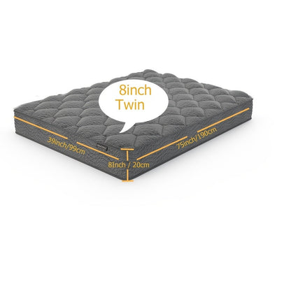 12-Inch Twin Mattress with Pocket Springs, Medium-Firm Bed Mattress for Bedroom detail image - detail view 11