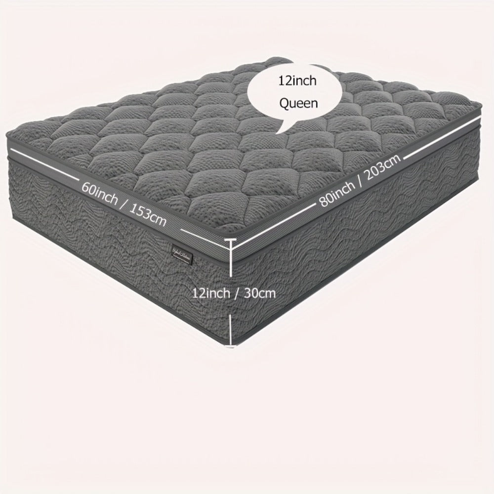 12-Inch Twin Mattress with Pocket Springs, Medium-Firm Bed Mattress for Bedroom detail image - detail view 3