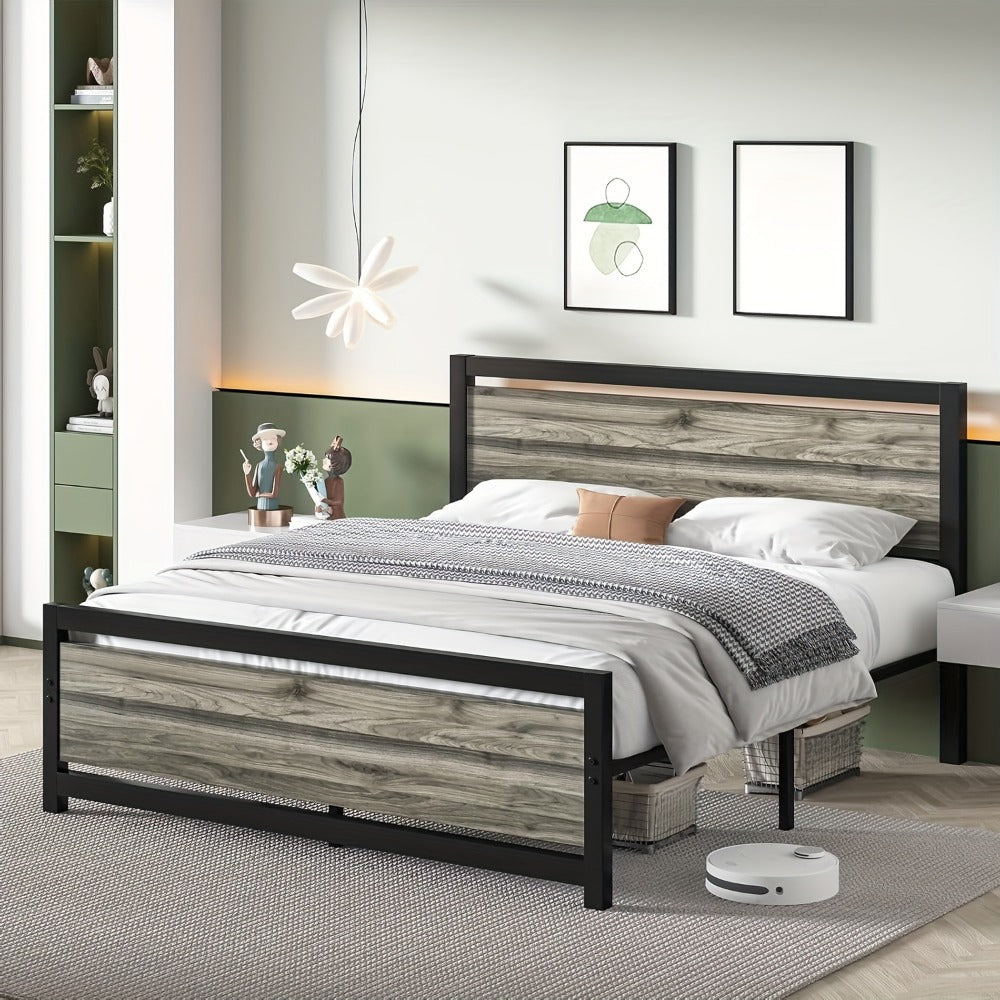 12-Inch Wood Bed Frame with No Box Spring Needed, Mattress Support Frame for Bedroom detail image - detail view 20