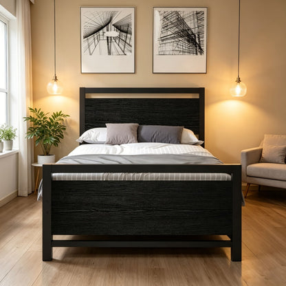 12-Inch Wood Bed Frame with No Box Spring Needed, Mattress Support Frame for Bedroom detail image - detail view 23