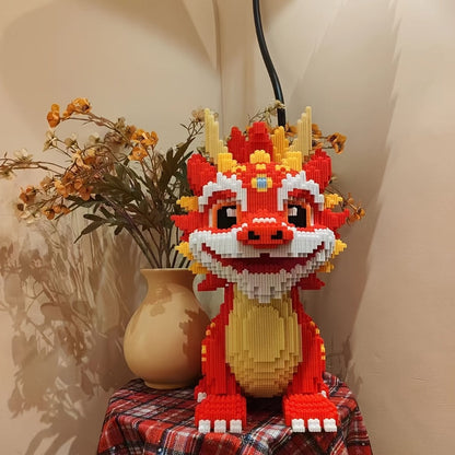4500-Piece Chinese Dragon 3D Assembly Set in Mixed Colors, Model 8843 for Adult Holiday Display Decor