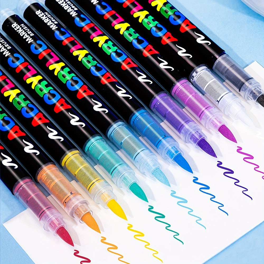 Soft Brush Acrylic Paint Pen Set with Clear Barrels in 12-, 36-, 60-, 80- or 120-Color Checkout Options