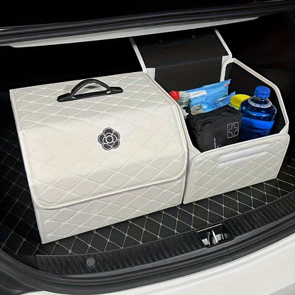 Foldable Car Trunk Storage Box – Large Capacity Collapsible Cargo Organizer for Car Interior, SUV & Trunk | Black & White, Small & Large