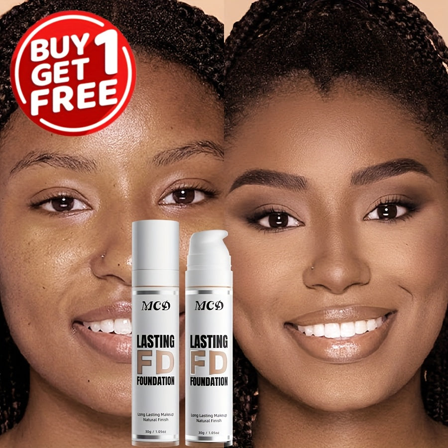 Liquid Foundation 2pcs Set Full Coverage Concealer Natural Finish Long Lasting Lightweight Breathable Face Makeup for All Skin Types Women 9 Shade Options