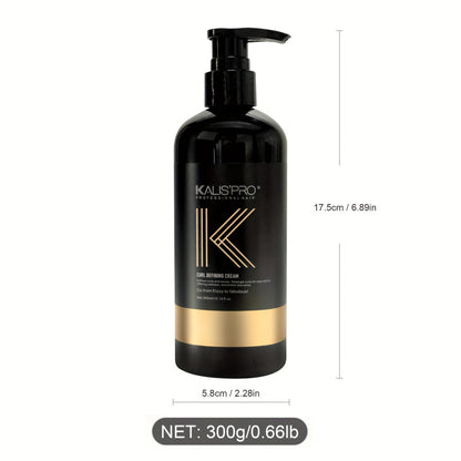 Curl Defining Cream with Detangling Brush Set 10.14 oz — Anti-Frizz Curl Enhancer, Long-Lasting Bouncy Curls, Non-Sticky Lightweight Hold, Salon Quality for Curly Wavy & Coily Hair, Women & Men
