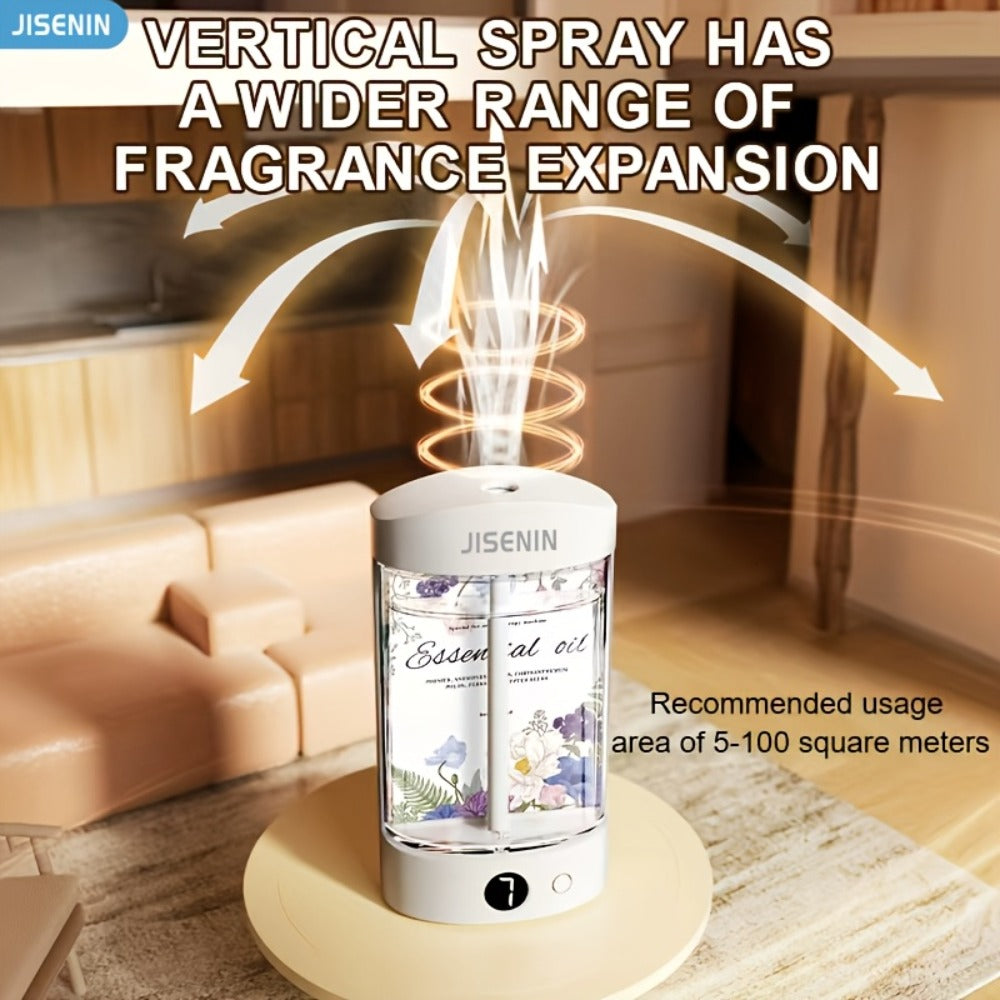 Mini Aroma Diffuser & Humidifier 2-in-1 Portable USB Rechargeable, 7-Level Timer, Silent Operation