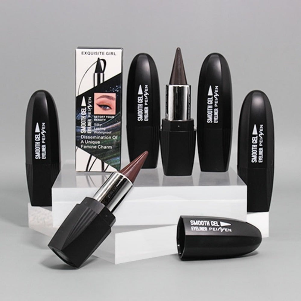 Six-Color Twist-Up Cream Liner Set for Makeup in Brown, Black and Red-Brown Shades with 3g Sticks