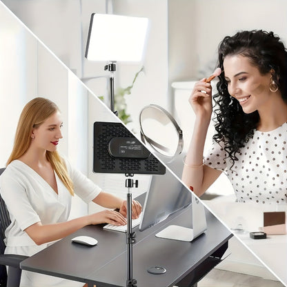 Square LED Ring Light Kit 10 Inch with 63" Adjustable Tripod Stand & Phone Holder – 3 Color Modes USB Powered Selfie Light for Live Streaming, Video Recording, TikTok, YouTube, Makeup & Home Studio