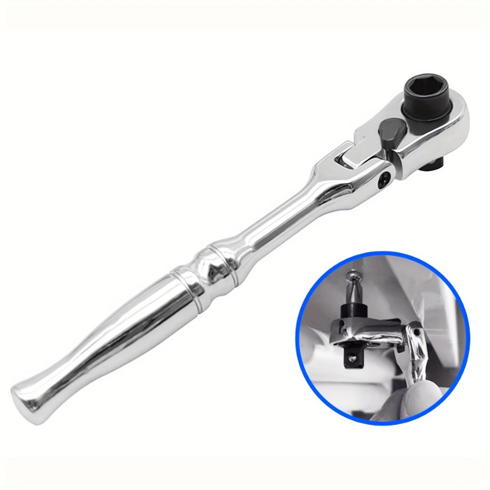 Swivel Head Ratchet Wrench Set – Spring-Loaded Flex Head 1/4" 3/8" 1/2" Drive with Extension Bar, Single or Multi-Pack for Auto & Mechanical Repair