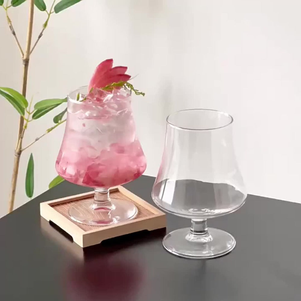 Four-Piece Short-Stem Cocktail Glass Set with Flared Clear Bowls and Rounded Bases for Home Bar Service