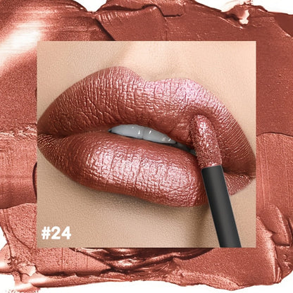 Metallic Shimmer Lip Gloss with Wand Applicator and Eleven Numbered Shade Options from 13 to 24
