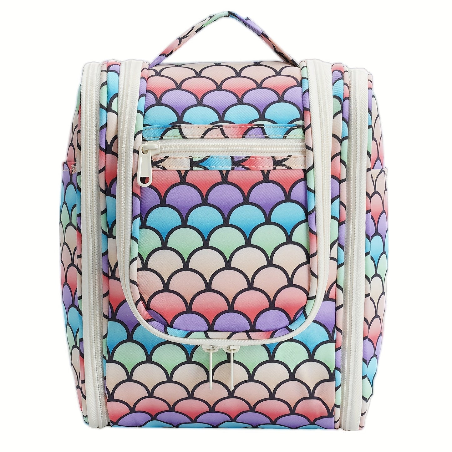 Hanging Toiletry Bag for Women Large Capacity Travel Makeup Organizer Bag with Hook Multi-Compartment Waterproof Cosmetic Pouch 16 Prints for Cruise Gym