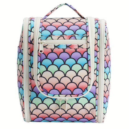 Hanging Toiletry Bag for Women Large Capacity Travel Makeup Organizer Bag with Hook Multi-Compartment Waterproof Cosmetic Pouch 16 Prints for Cruise Gym