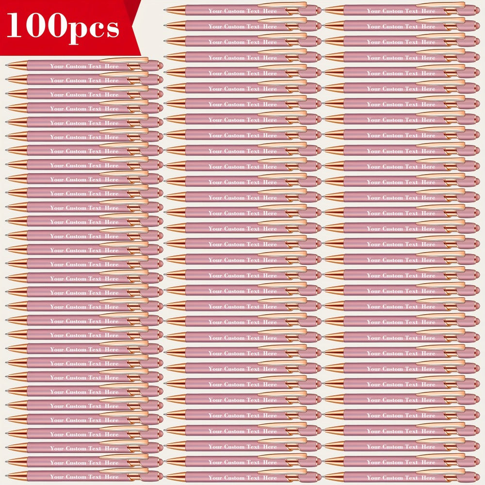 Custom Engraved Ballpoint Pen Set 100pcs, Personalized Metal Luxury Pens Bulk, Engraved Writing Instruments for Wedding, Corporate Gifts, Graduation, Birthday, Christmas, Anniversary & Party Favors – Red, Black, Purple, Gold, Blue