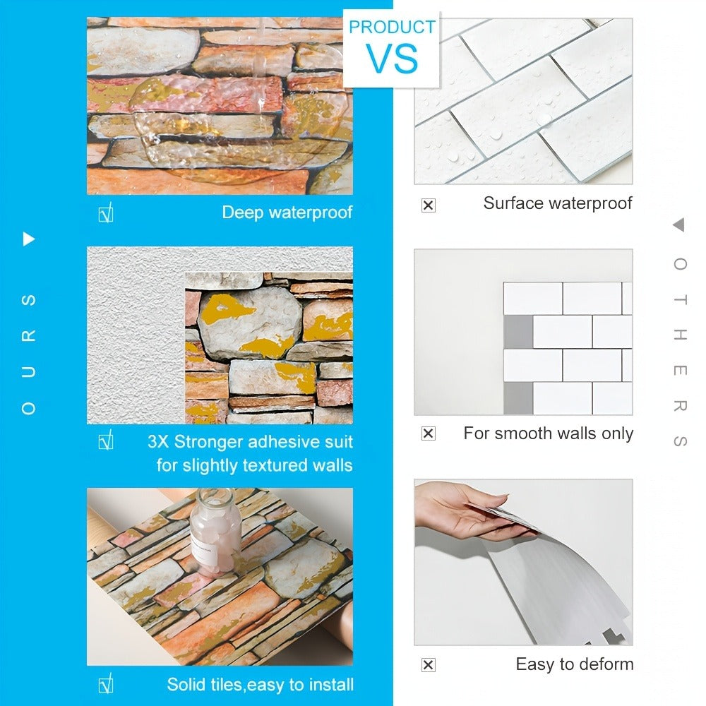 40-Pack Marble Pattern Floor and Wall Decal Sheets in A01 or A03 Designs for Home Decor Projects