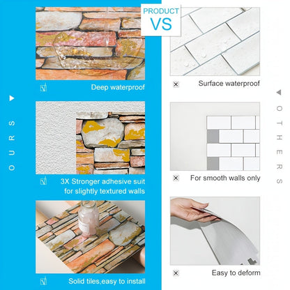 40-Pack Marble Pattern Floor and Wall Decal Sheets in A01 or A03 Designs for Home Decor Projects