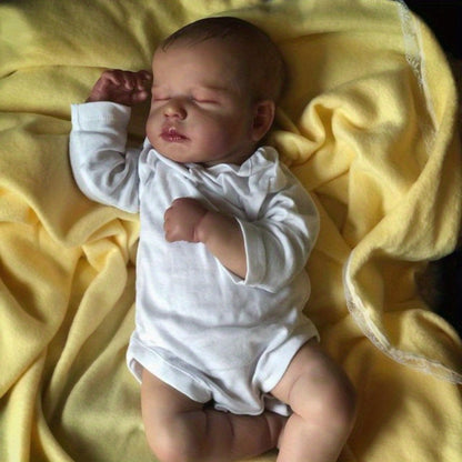 Sleeping 20-Inch Baby Doll with Cloth Body, White Long-Sleeve Outfit and 50 cm Size Label for Display