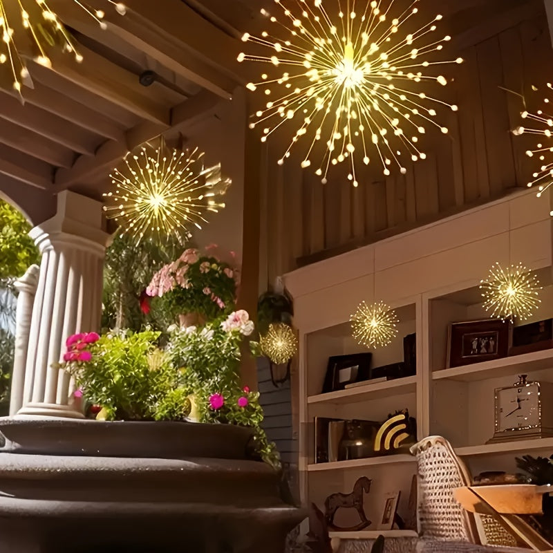 Solar Starburst Firework Light Set with 240, 360 or 450 LEDs, Remote and Eight Lighting Modes
