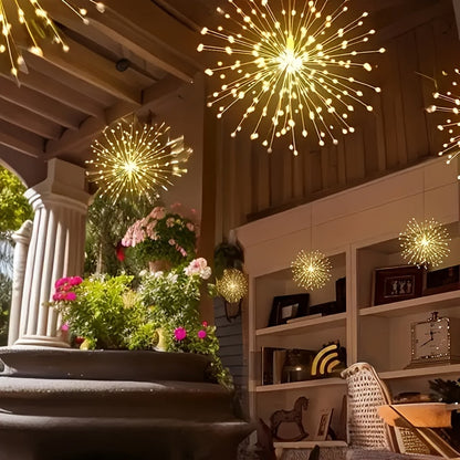 Solar Starburst Firework Light Set with 240, 360 or 450 LEDs, Remote and Eight Lighting Modes