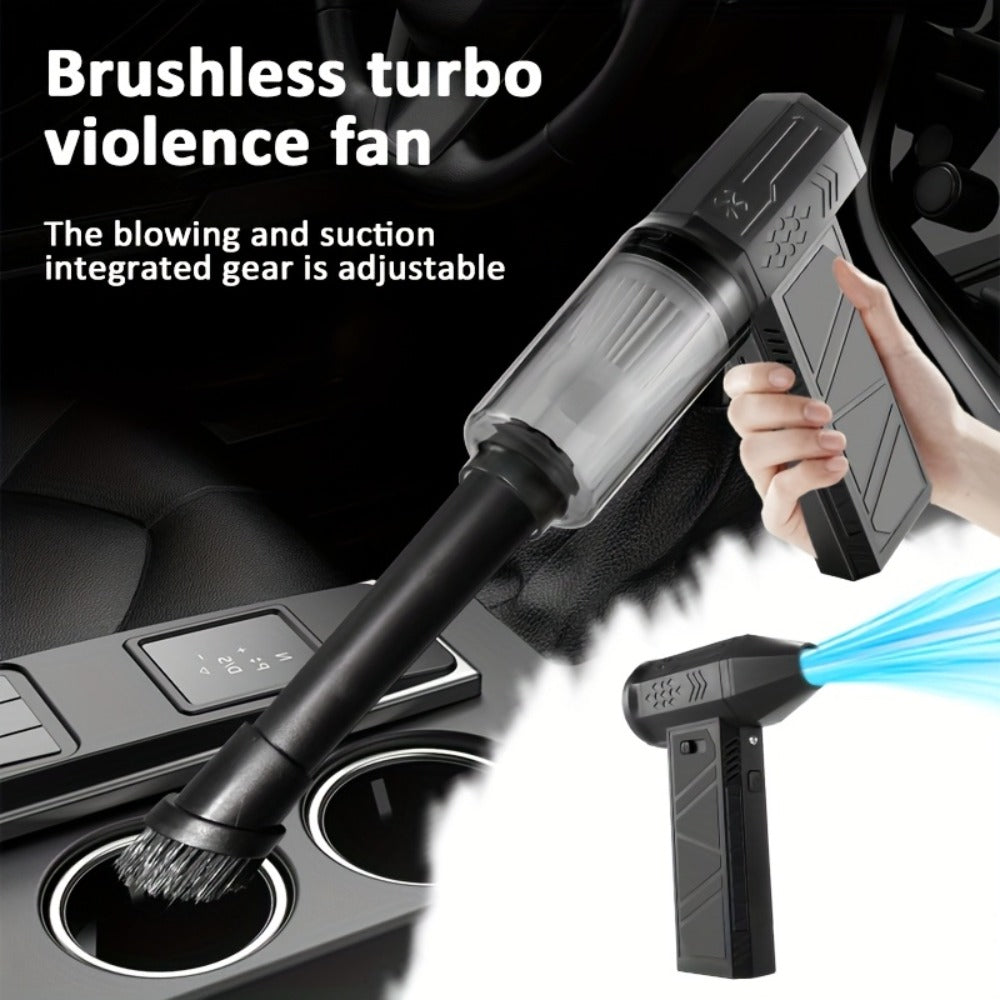 130000 RPM Portable Turbo Fan Blower & Vacuum 2-in-1, USB Rechargeable Cordless Handheld Air Blower for Dust Removal, Cooling, Snow Blowing, Car Cleaning, Inflatable Pad, Ignition Aid