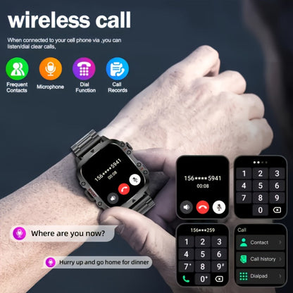 Smartwatch – Men's Outdoor 4.6" HD Touch Screen with Wireless Calling & LED Display, USB Charging, Multiple Sport Modes, Heart Rate…