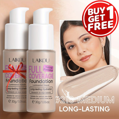 LALKOU 30g Liquid Foundation Two-Bottle Set with Pump Dispensers and Six Shades from Ivory to Tan