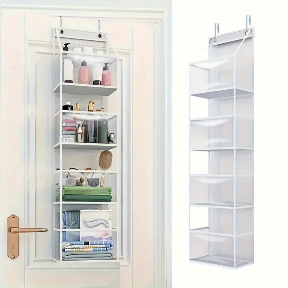 Hanging Storage Organizer 4 or 6-Layer Foldable Non-Woven Bag in Gray or Neutral Color Options