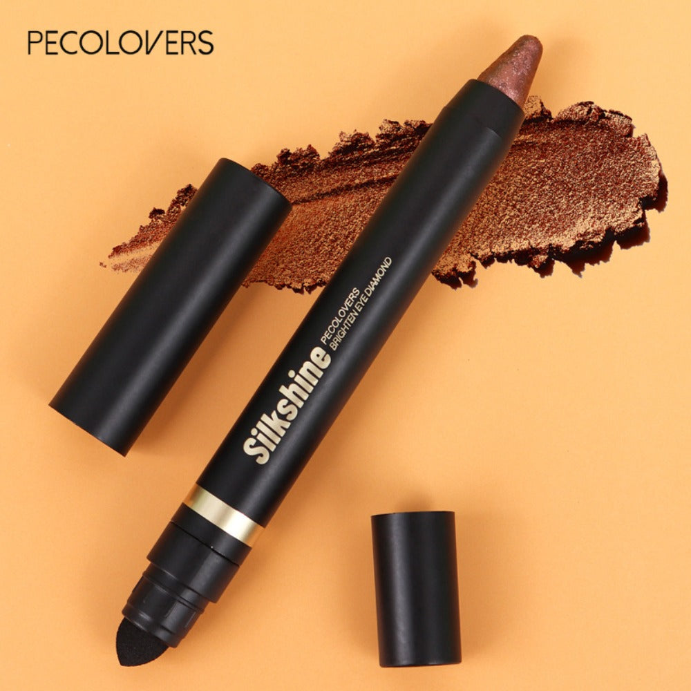 Nine-Piece Metallic Eyeshadow Stick Set with Brush in the Exact 9pcs Checkout Configuration