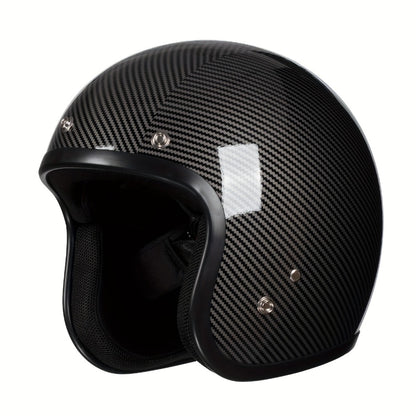 Motorcycle Helmet 3/4 Open-Face Design in Six Graphic Styles, S-XL Sizes with Front Snap Hardware and Padded Liner