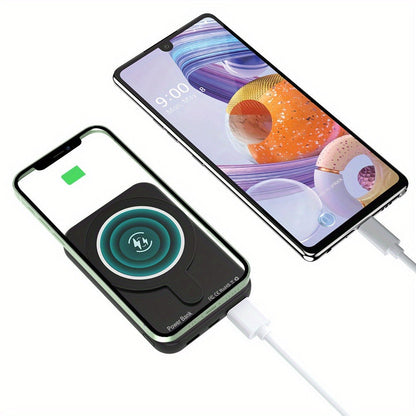 Slim Pocket Magnetic Power Bank 5000mAh 10000mAh with LED Display Wireless Charging Type-C Micro USB Input Fast Charge Battery Pack for iPhone 16 15 14 13 12 Samsung Android Travel