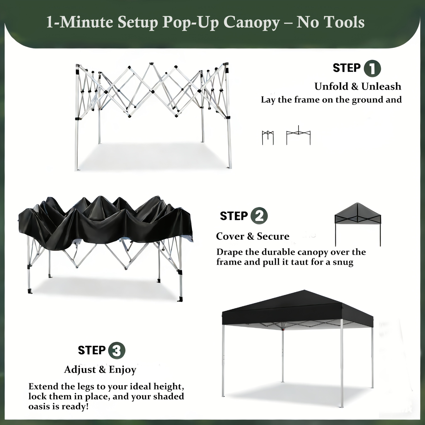 Straight-Leg 10x10ft Pop-Up Canopy Tent with 420D Oxford Top, Three Heights and Eight Colors