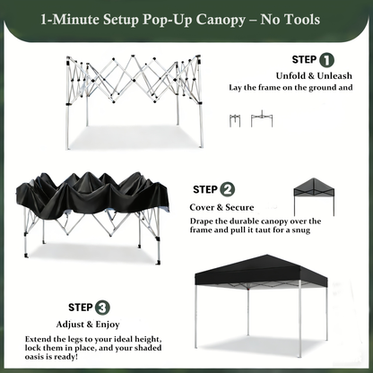 Straight-Leg 10x10ft Pop-Up Canopy Tent with 420D Oxford Top, Three Heights and Eight Colors