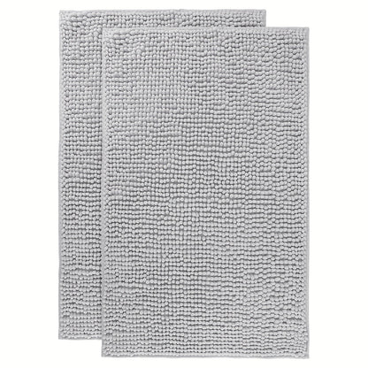 Chenille Bath Rug Extra Thick Soft Absorbent Non-Slip Bathroom Mat Machine Washable, Multiple Sizes & Colors