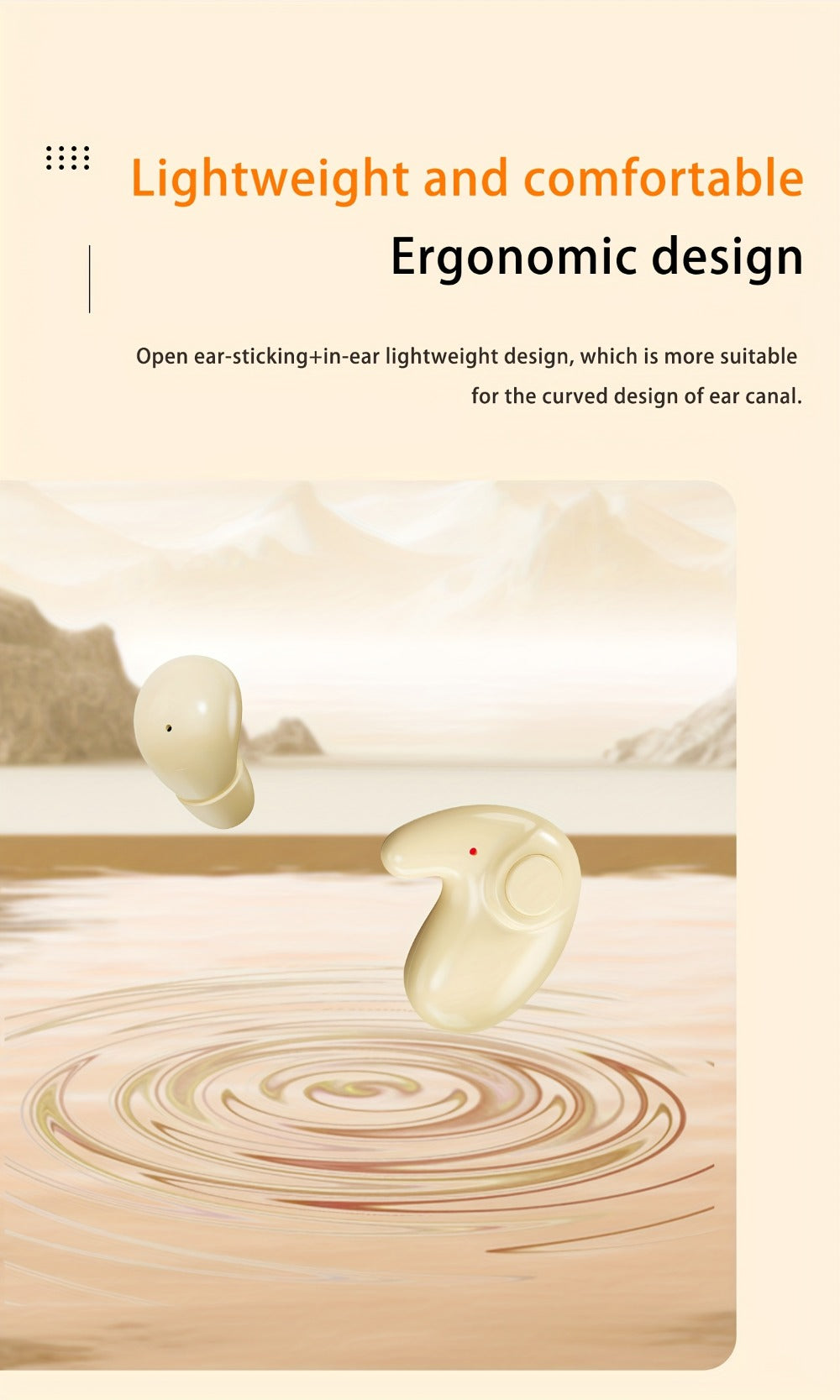 2-in-1 Wireless Earphones Couples Shared Audio Long Battery Life Clear Sound TV Movies Music Running Type-C Charging Condenser Mic Semi-Open iOS Android