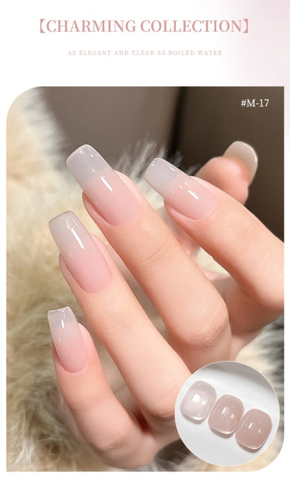 Gel Nail Polish 6-Piece 15ml Jelly Set with Glass Finish in Shades M14, M16, M17, M18, M19 and M20