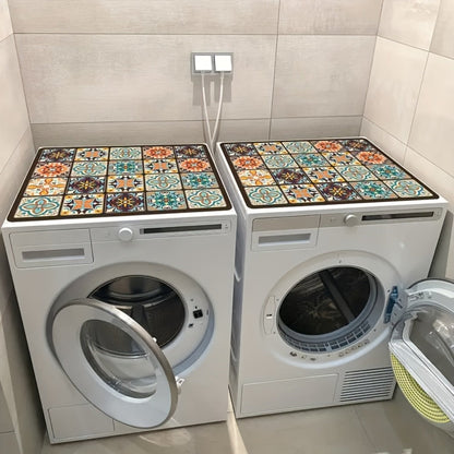 Rectangular Washing Machine Top Mat with Five Mosaic Pattern Checkout Options, 23.62 × 19.69 Inches