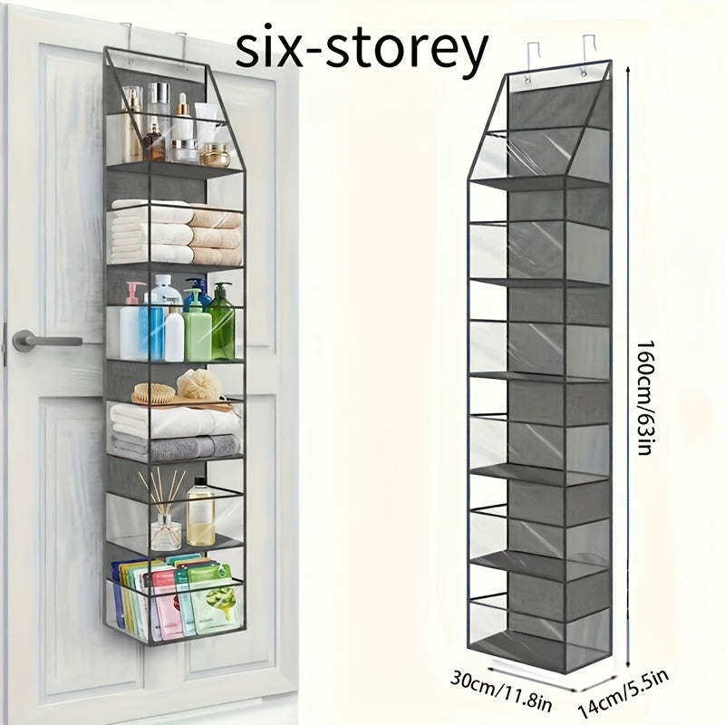 Hanging Storage Organizer 4 or 6-Layer Foldable Non-Woven Bag in Gray or Neutral Color Options