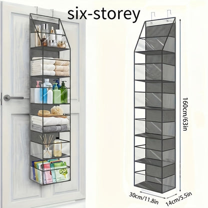 Hanging Storage Organizer 4 or 6-Layer Foldable Non-Woven Bag in Gray or Neutral Color Options
