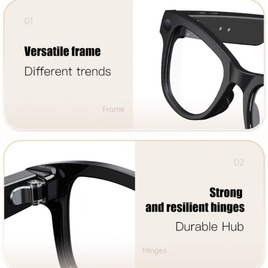 Smart Glasses 8MP Camera Eyewear with Translation, Object Recognition, Touch Control and Bluetooth Audio