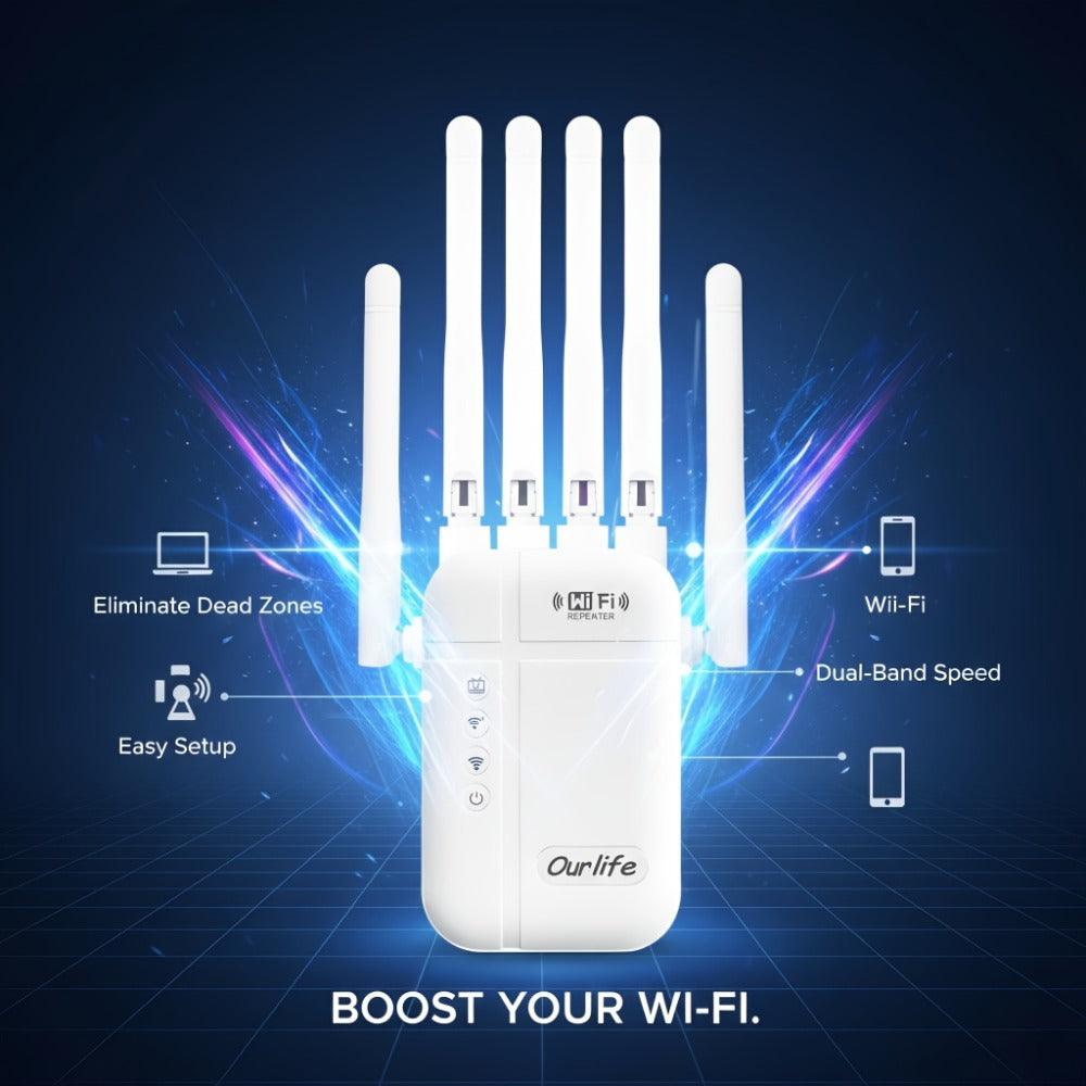 AX1200 WiFi 6 Mesh Extender 15888 Sq Ft Coverage, 135+ Devices, OFDMA, Gigabit Ethernet Port, Alexa Compatible, CISA Certified, Dual Band 2.4GHz & 5GHz, One-Touch Setup, White